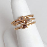 18k Diamond Stacking Ring-Emerald cut. - abigailheche